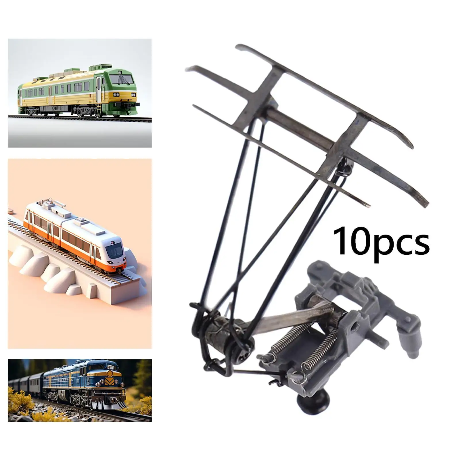 10 Pieces Train Model Railway Trains Accessories Arm Pantographs Bow DIY Building Kit 1/87 HO Scale Electric Traction Antenna