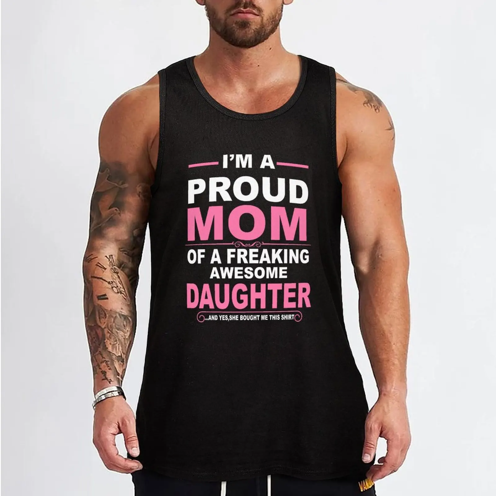 Proud Mom Of A Freaking Awesome Son Tank Top summer Men's tops cool things Gym t-shirt man