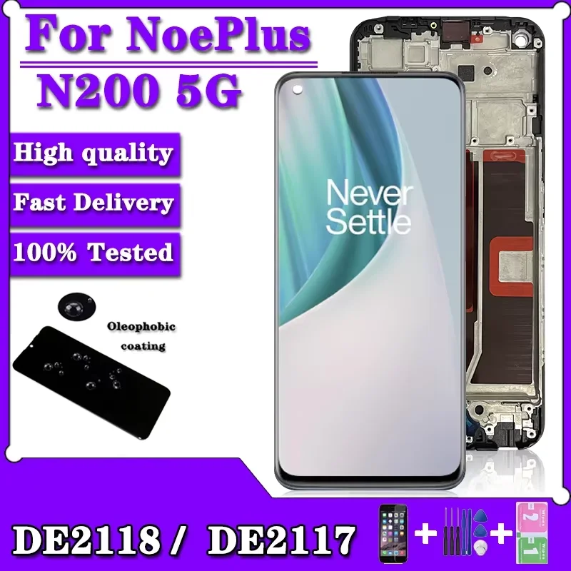 

Качество Pop AAA для OnePlus Nord N200 5G DDE2118, DE2117, ЖК-дисплей, сенсорная панель, дигитайзер экрана в сборе, замена, ремонт Pa