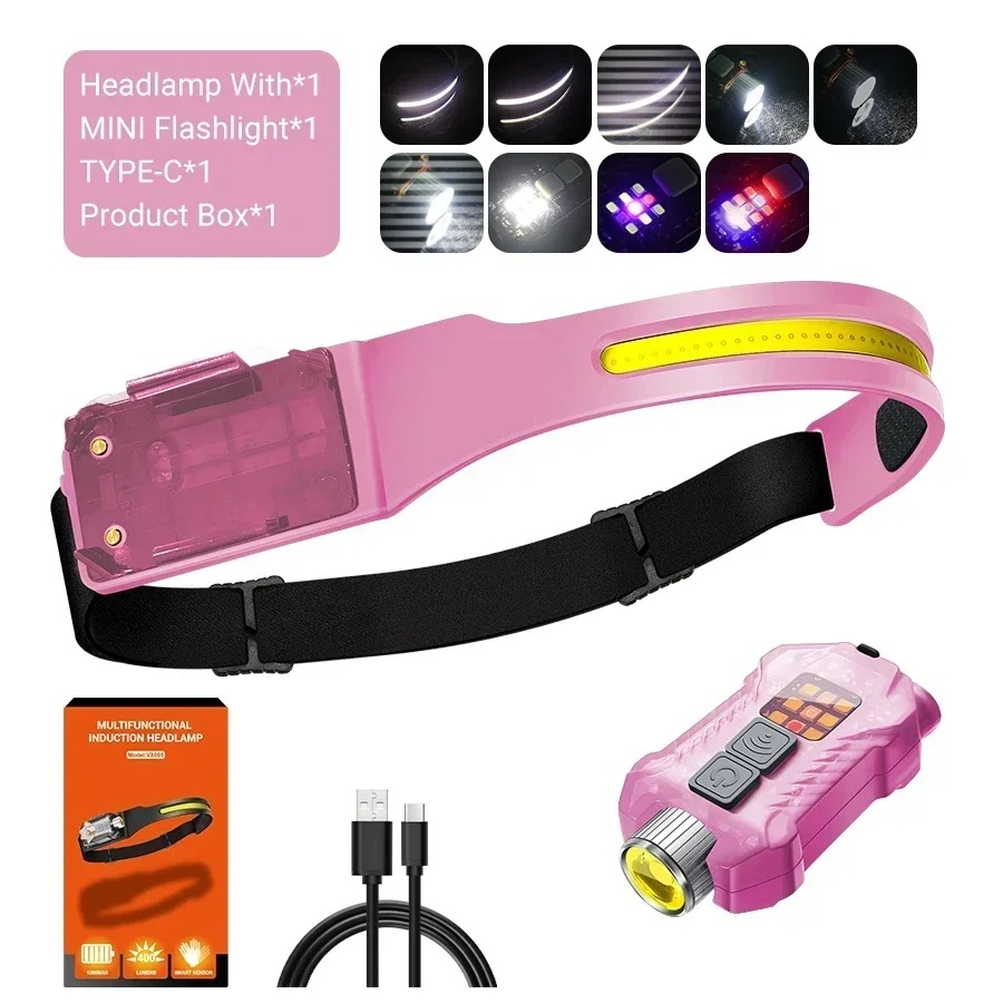 Schijnwerper LED-koplamp USB oplaadbare 18650-batterij Krachtige zaklamp Buiten Waterdicht Draagbaar Werkkoplamp Vissen - afbeelding 1