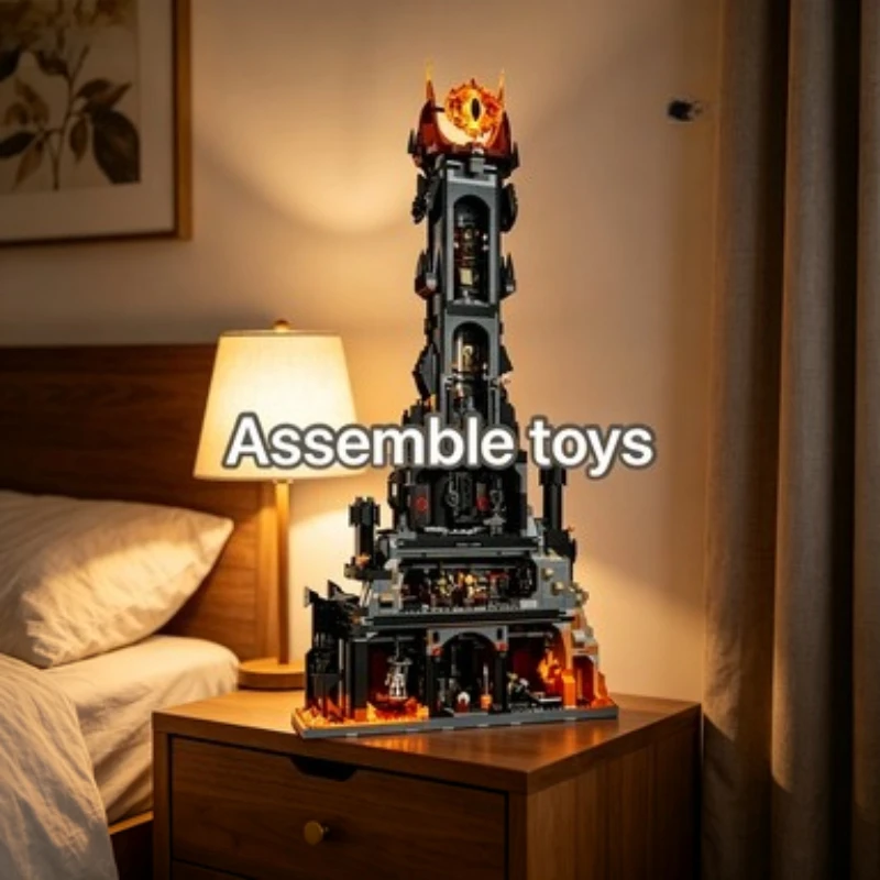

10333 Bandai 5471PCS Black Tower Building Blocks Eye of Sauron Lord of the Rings Dark Collectible compatible with LEGO bricks
