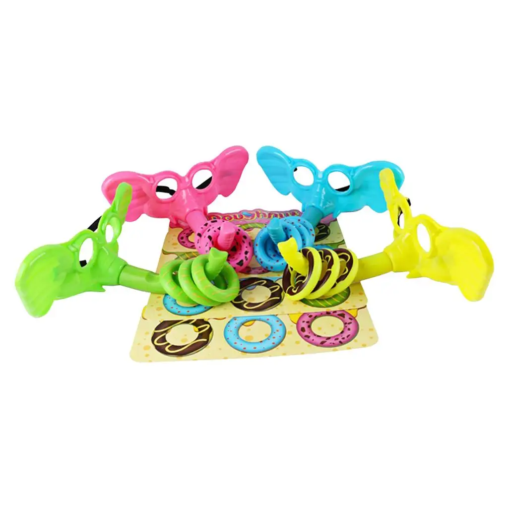 لعبة الرمي الكرتونية مع 4 قناع فيل و12 حلقة، ألعاب عائلية ممتعة #3