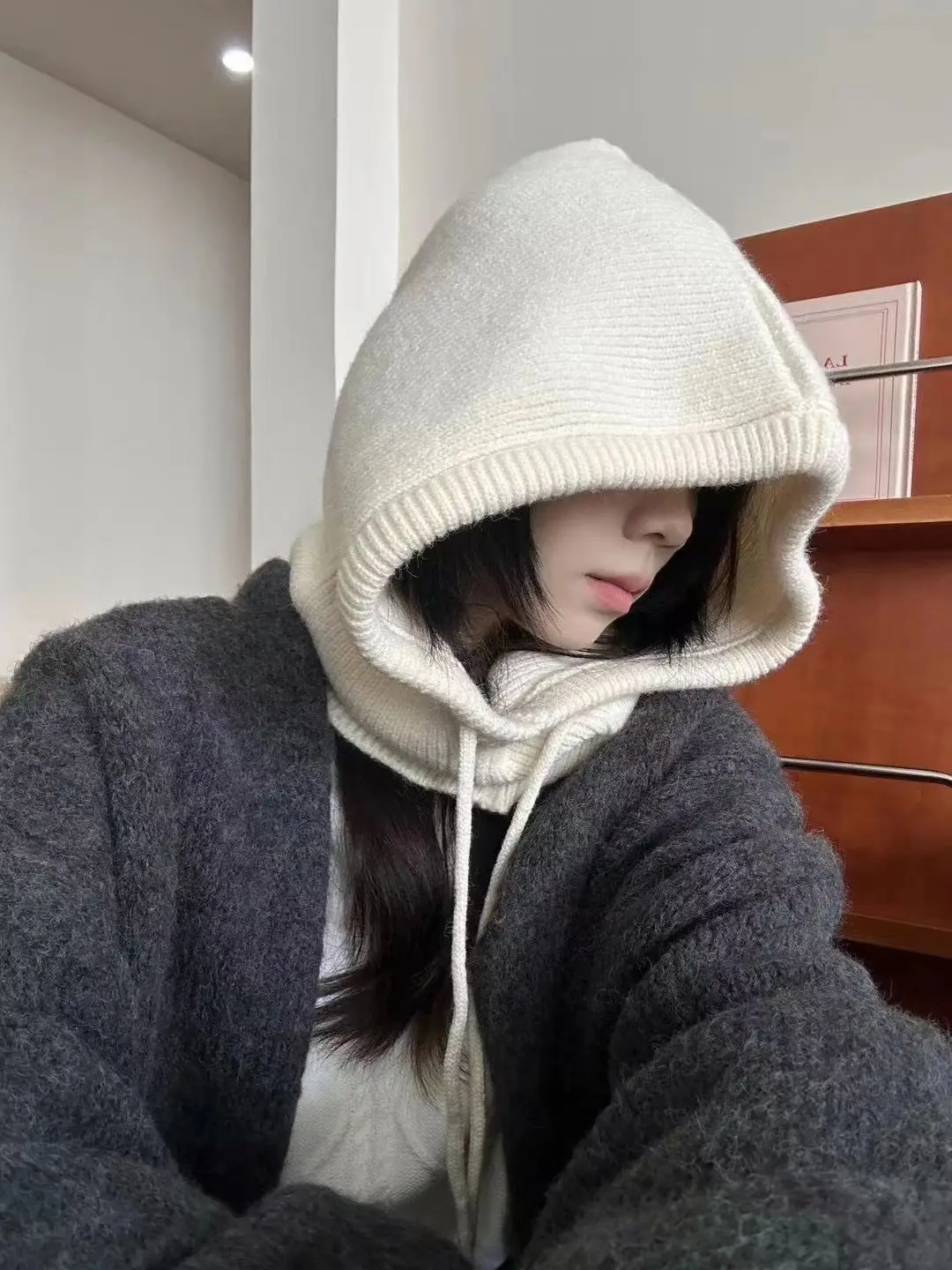 

Unisex Adjustable Elastic Balaclava Cap Warm Ring Scarf Beanie Hat For Women Men Windproof Hooded Neck Collar Knitted Hat Bonnet