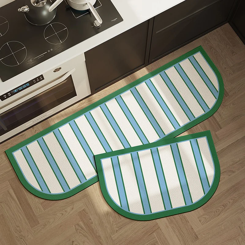 المطبخ السجاد Ins مخطط شريط طويل عداء عدم الانزلاق الكلمة حصيرة النفط واقية مقاوم للماء المطبخ البساط ديكور المنزل Alfombra Cocina