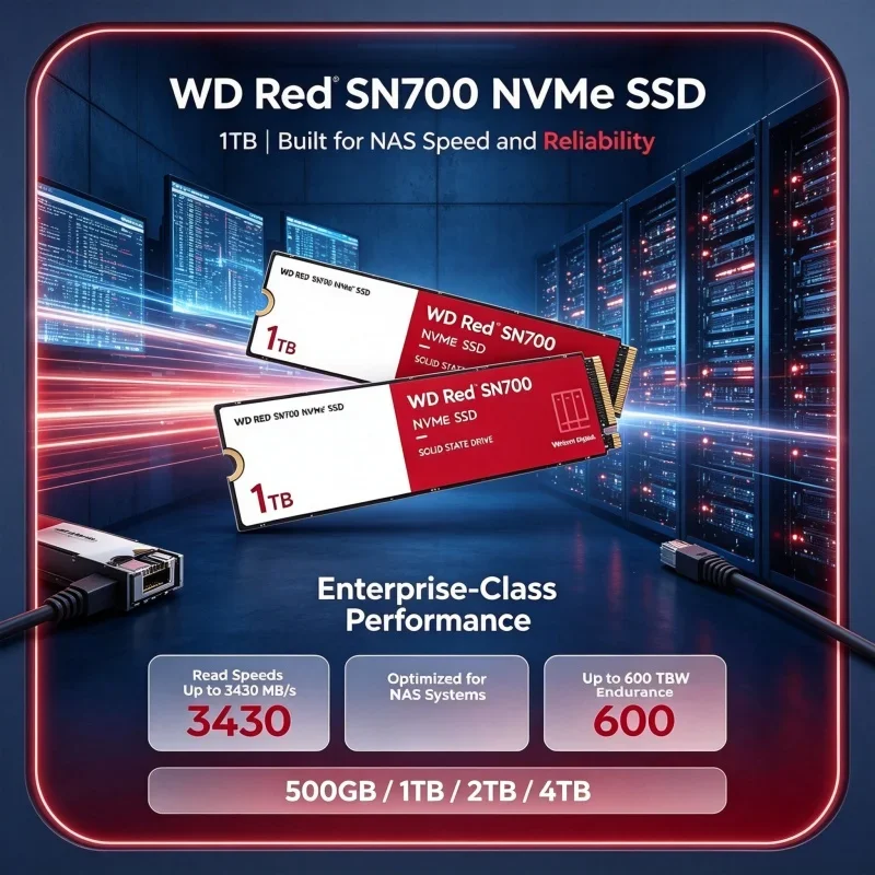 WD Red SN700 Western Digital NAS Friendly Storage 500GB 1TB 2TB M.2 2280 PCIe4.0 NVMe SSD For Desktop PC Laptop System Upgrade