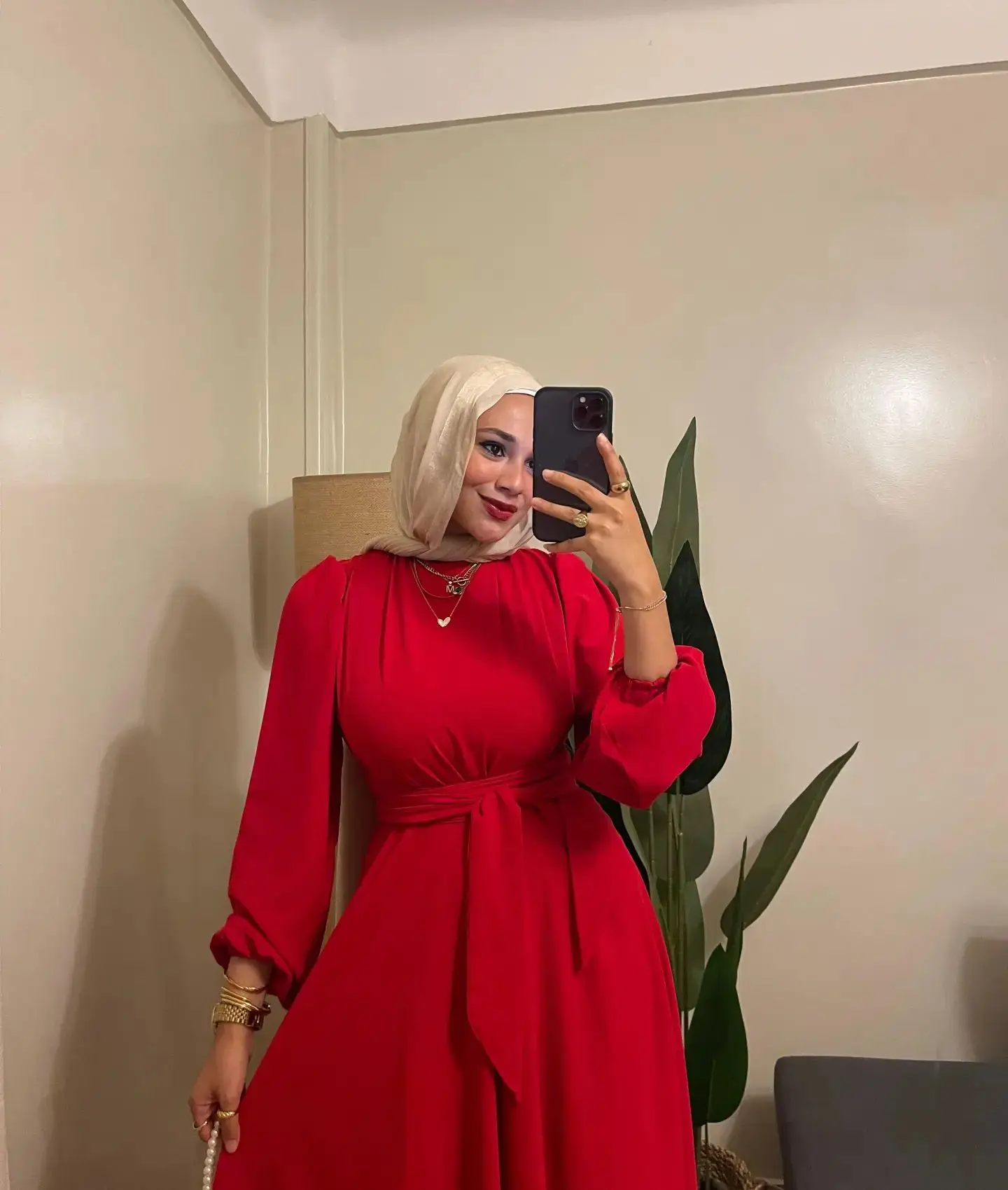 Jirocum Arabie Saoudite Élégant Rouge Musulman Robes De Bal Femmes O Cou Robe De Soirée Longueur De Cheville Une Ligne Robes D'occasion Formelles