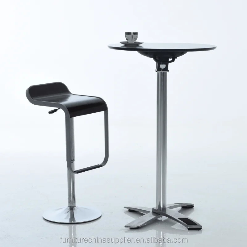

Modern Outdoor Folding Abs High Top Brushed Aluminum Cocktail Table Bar Table BT-210A