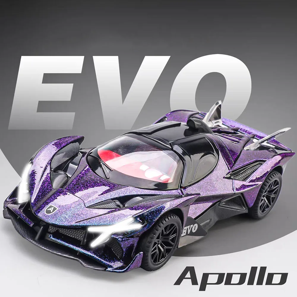 1:32 아폴로 에보 람보르기니 만소리 레불토 모델 자동차 장난감 풀백 차량 라이트 음악 미니어처 스포츠카 소년 교육용 장난감