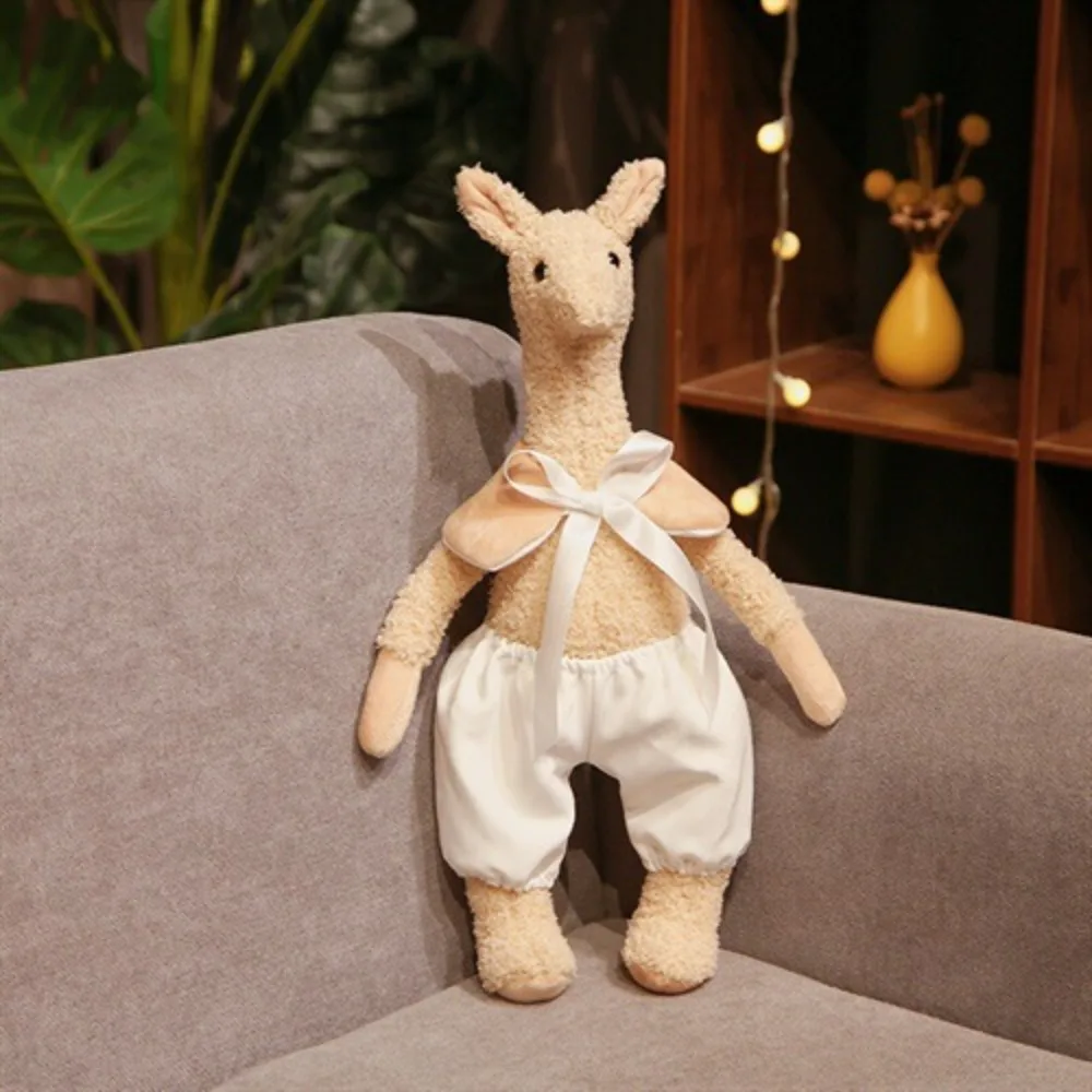 

Fluffy Giraffe Plush Toy Handmade Interactive Stuffed Animal Giraffe Doll Collection Comfortable Children Stuffed Alpaca Doll