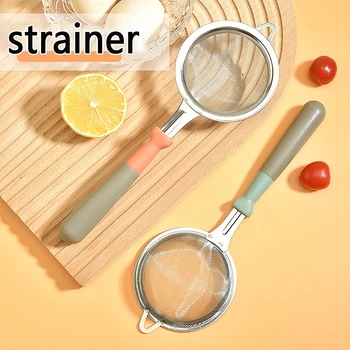 스테인레스 스틸 밀가루 체 설탕 분말 주스, 대두 우유 폼 필터, 미세 스크린 PP 핸들, 가정 주방 베이킹 도구 