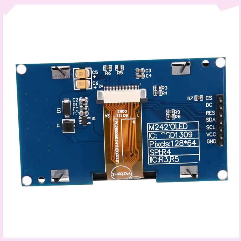 

B24B 4Pcs 2.42 Inch OLED Display LCD Screen Module 128X64 SPI/IIC Interface SSD1309 Display White
