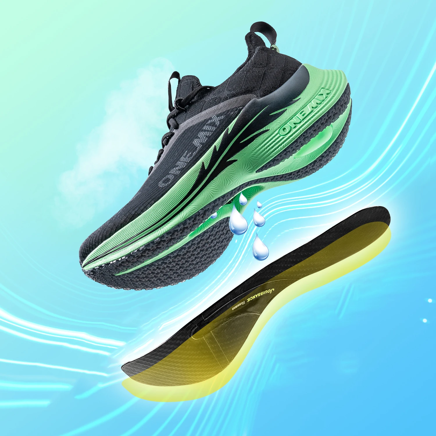 ONEMIX Men Marathon Running Shoes Carbon Fibre Plate Racing Shoes Professional Lightweight Technology Men's Sneakers For Outdoor