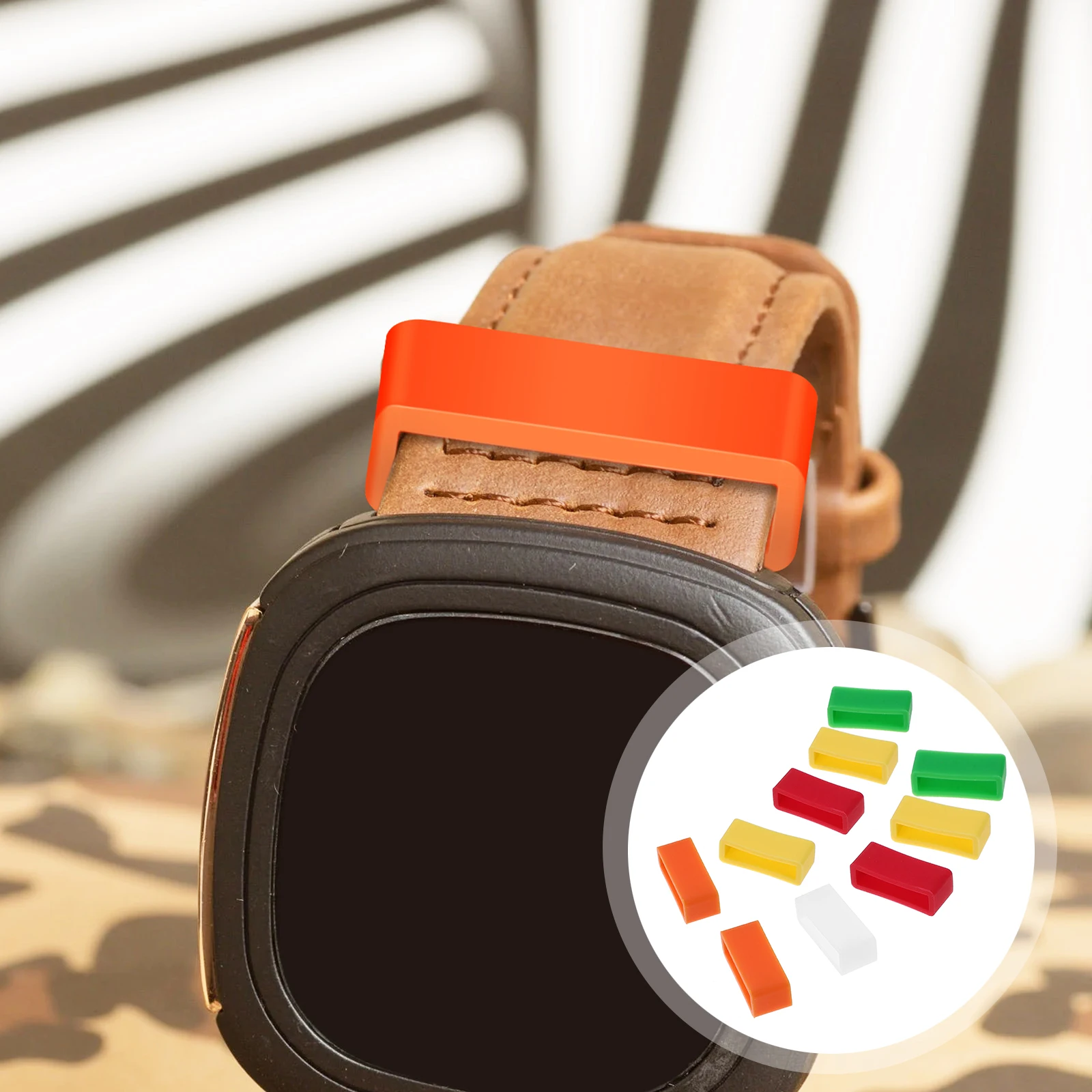 

10pcs Silicone Watch Band Loops Replacement Holders for Smartwatches Durable Rubber Retaining Rings Gift Watch Accessories