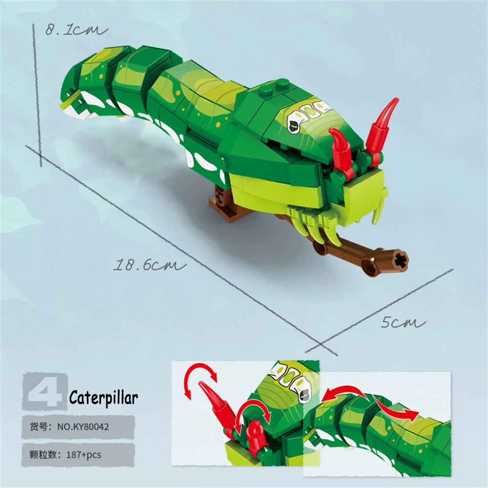 MOC – figurines d'animaux bioniques, mille-pattes, Scorpion, araignée, trilobites, blocs de construction, ensemble de modèles, jouet d'apprentissage éducatif pour enfants