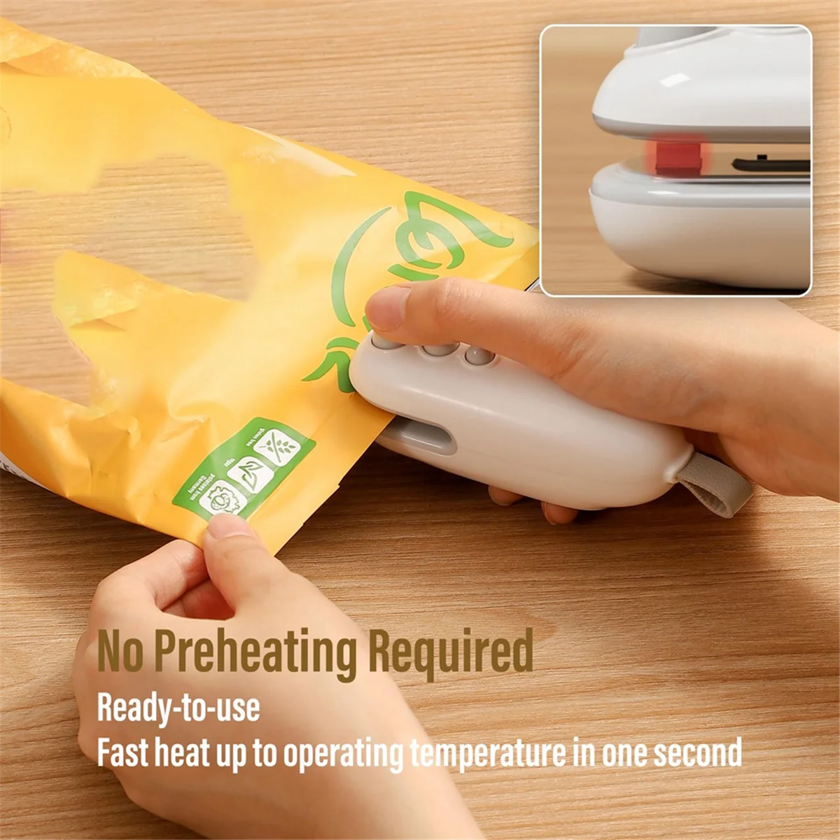 Mini Bag Sealer, Rechargeable Bag Sealer, Handheld Heat Sealer Machine with Magnetic, Portable Bag Sealer Heat Seal