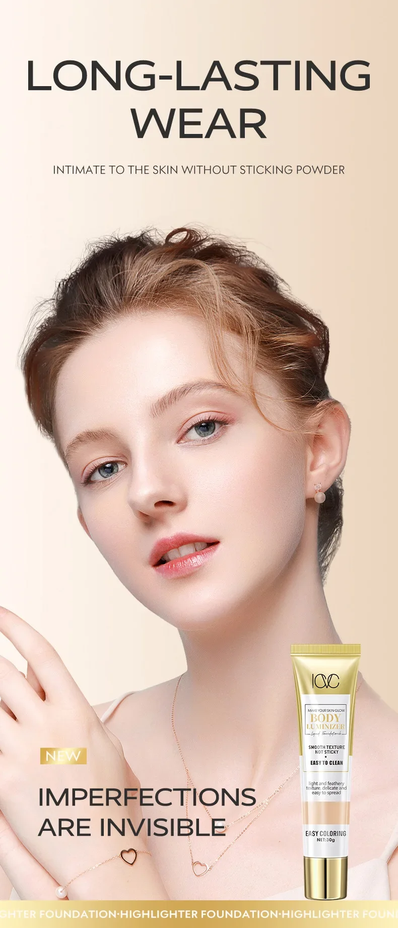 ICVC ハイグロス リキッドファンデーション オイルコントロール コンシーラー BBクリーム 肌トーンアップ 英語対応 フェイスメイク