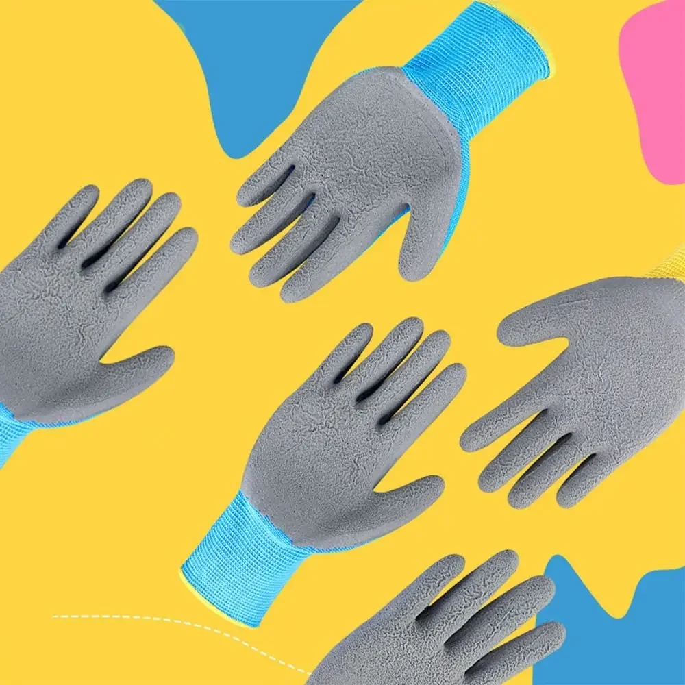 Guantes Protectores de animales de dibujos animados para acampar, guantes de trabajo multiusos para niños, guantes de jardinería de seguridad engrosada, rosa, azul, amarillo