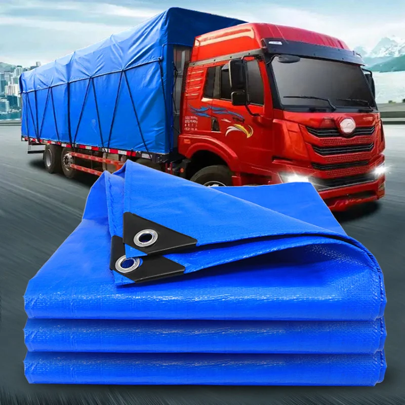 8 Mil Blue and Orange Double-Sided Heavy-Duty Waterproof Tarpaulin The Blue Side Provides Protection from Rain and Frost, While the Orange Side Blocks Ultraviolet Rays. Made of Thickened Pe Material with Reinforced Grommets, Available in Multiple Sizes!