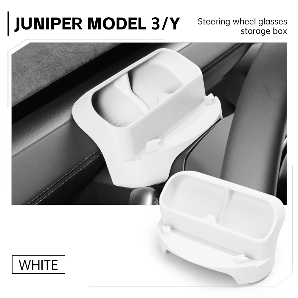 

Silicone Steering Wheel Sunglasses Holder For Tesla Model Y Juniper 2025 2026 Dashboard Phone Stand Holder Interior Accessories