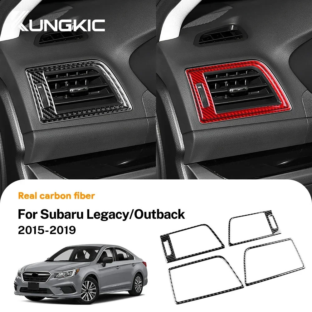 

LHD RHD Car Instrument Air Outlet Real Soft Carbon Fiber Sticker for Subaru Legacy Outback 2015 2016 2017 2018 2019 Accessories