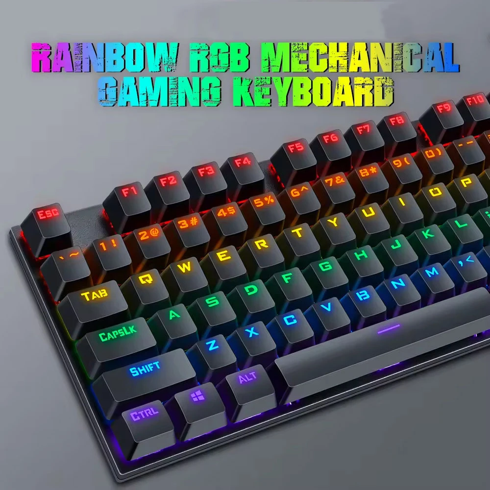 

RGB USB Wired Computer Ergonomic 104 Keys English Mechanical Gaming Keyboard