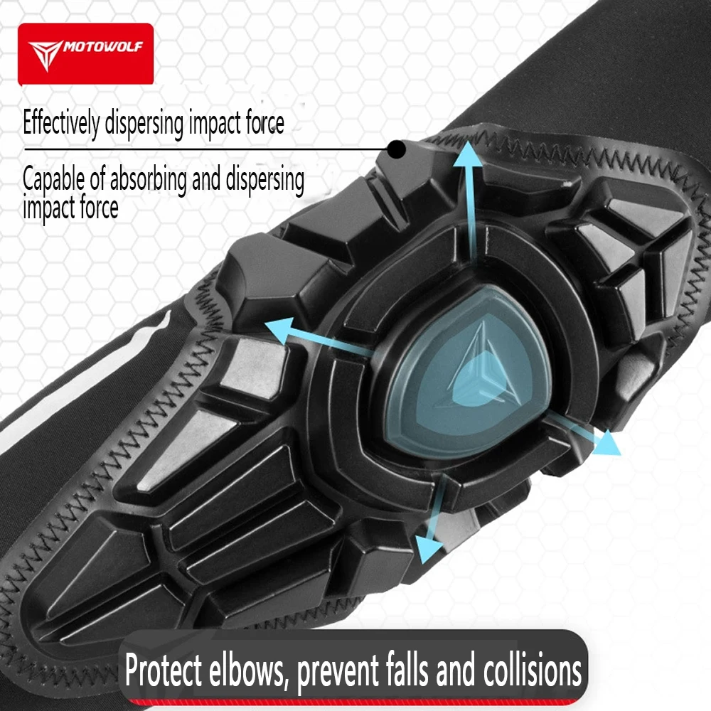 MOTOWOLF Summer Motorcycle Elbow Pads MTB Motocross BMX DH ATV Body Armor Protector Adjustable Non-Slip Sliders Accessories
