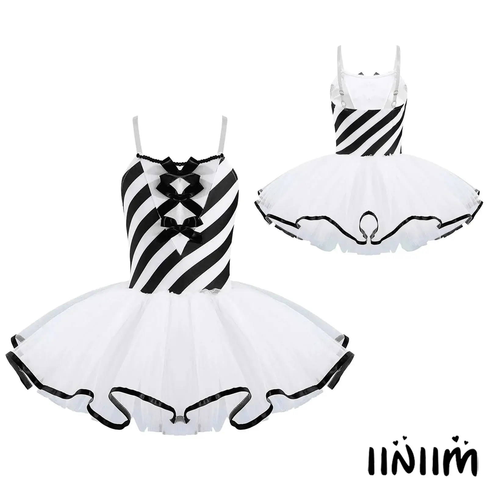 

Kids Girls Christmas Ballet Tutu Dress Figure Skating Gymnastics Dance Dress Sleeveless Mesh Dancewear Stage Performance Costume