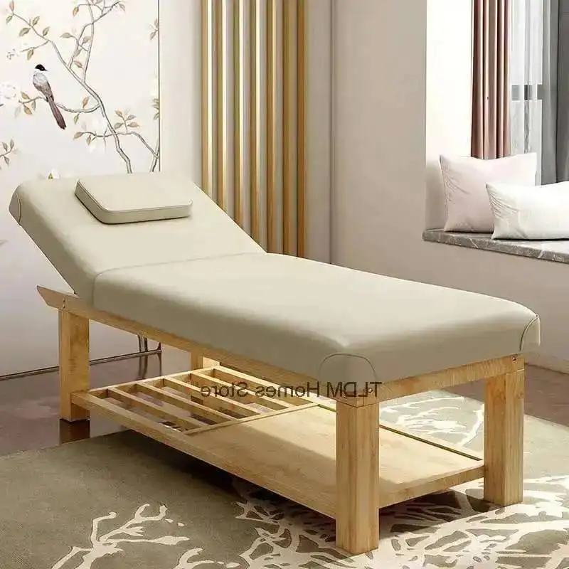 Moxibustion Modern Solid Wood Folding Home Massage Tables Aesthetic Stretcher Portable Therapy Body Massage Beds Minimalist Bed