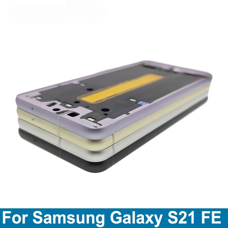 

For Samsung Galaxy S21 FE s21fe Middle Frame Bracket Bezel With Side Keys Buttoms Replacement Part