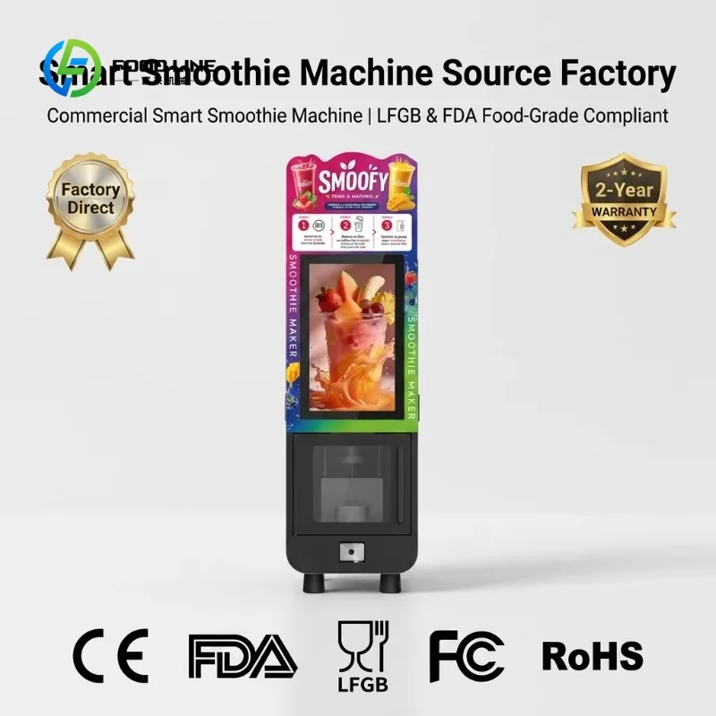 Customized Auto Credit Card Coin QR Smoothie Vending Machine Single Cup Blender Slush Commercial Intelligent Milkshake Machine