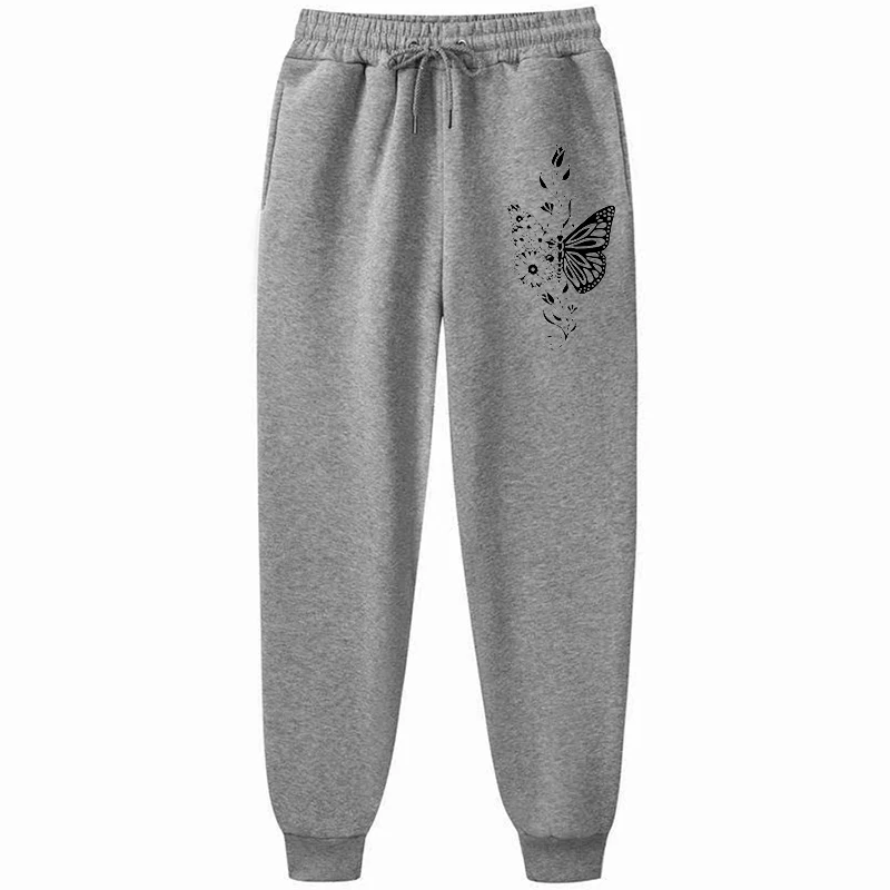 Autumn And Winter Fleece Women Clothing Trousers Fashion Drawstring Casual Pants Sweatpants Jogging Sports Pants