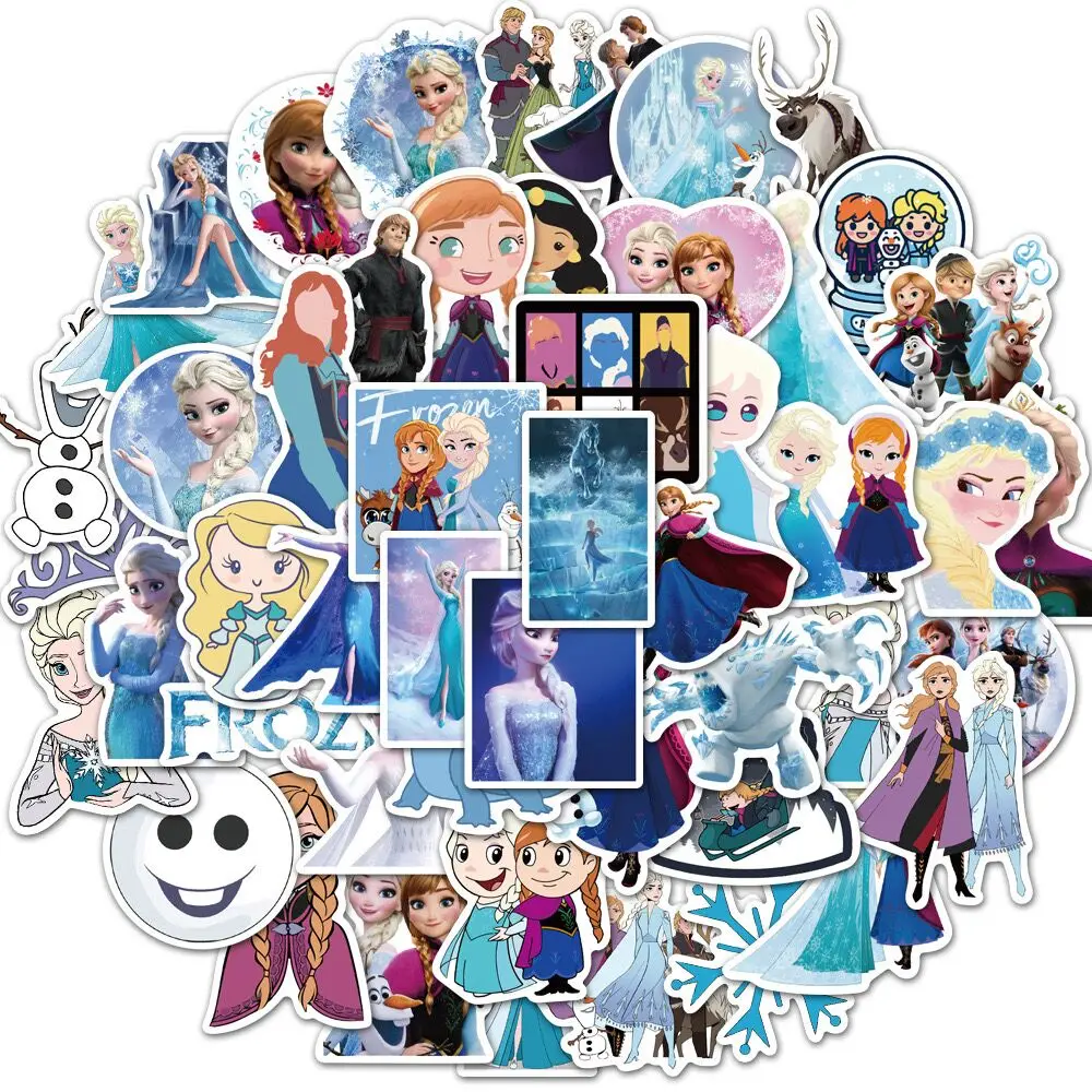 10/50pcs Disney Frozen Elsa Princess Stickers Aesthetic Graffiti Decals For Kids Laptop Luggage Skateboard Scrapbook Sticker