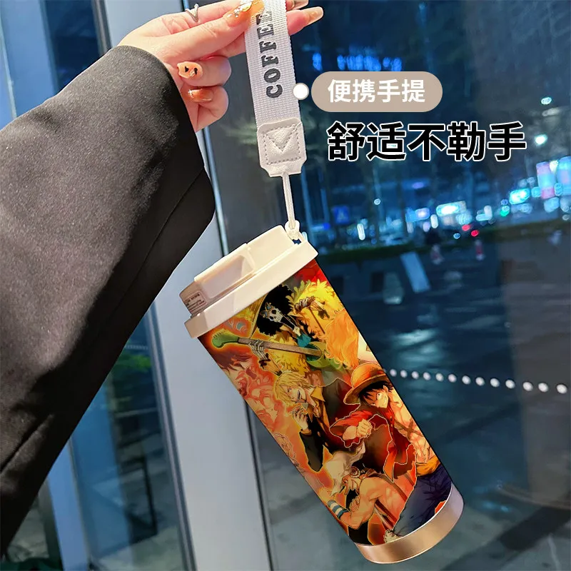Isolierter One-Piece-Becher, niedlich, modisch, Cartoon-Design, schlicht, Unisex, Studenten-Trinkbecher in Lebensmittelqualität, Geschenk für Freunde zum Geburtstag – Detail 1