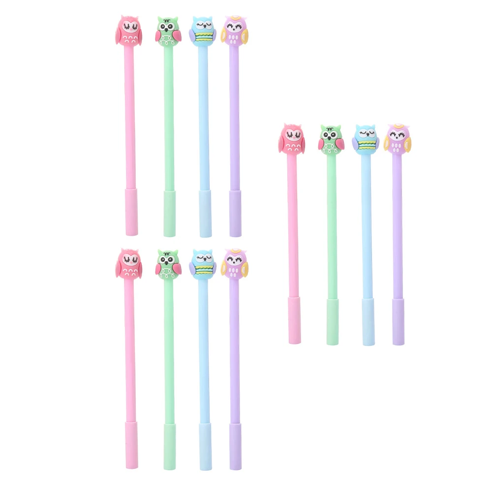 

12 Pcs Owl Neutral Pen Creative Marker Pens Gel Office Writing Markers Cartoon Roller Plastic School