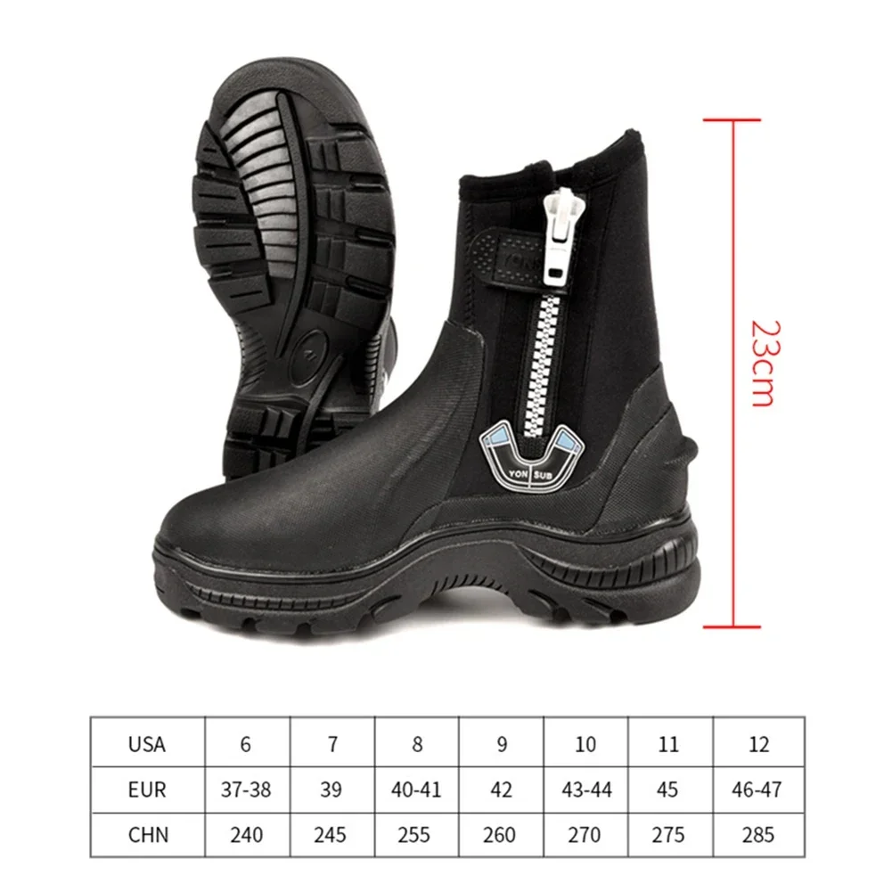 2pcs Shoes Thick-soled Vulcanized Shoes Neoprene Diving Boots 5m Water Shoes Wetsuit Booties With Non-slip Rubber Soles Parts