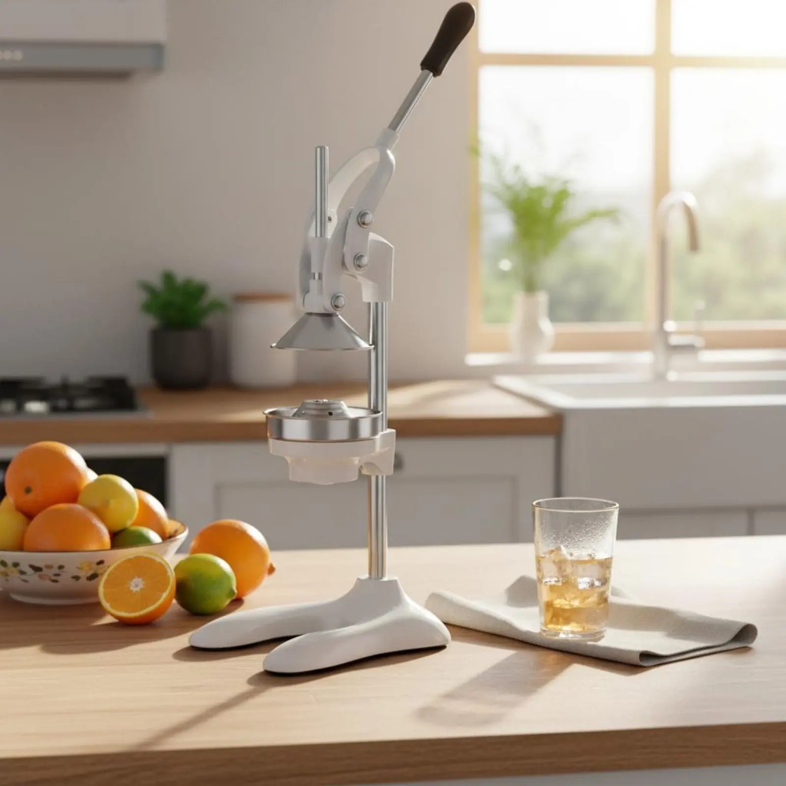

Stainless Steel Extract Extractor Rust Resistant Manual Juicer Lever Action Fruit Juicer Sturdy Duty Kitchen Appliance
