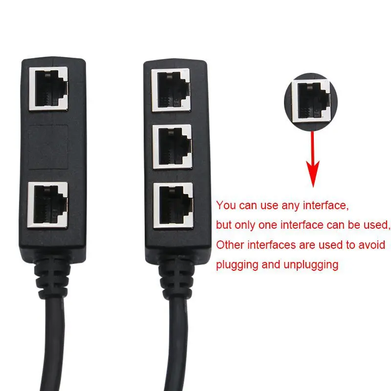 RJ45 Cable Splitter Converter 1 Male In to 2/3/4 Female CAT7 CAT6 CAT5 Network Cable Extend Adapter Cannot Be Used Sim Just One