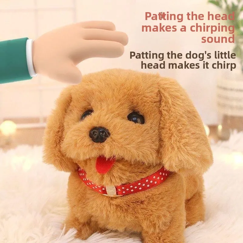

Plu Little Dog Toy That Walks And Barks Real Pet Teddy Dog for Children Cross-Border DIY Knitting Material Kit