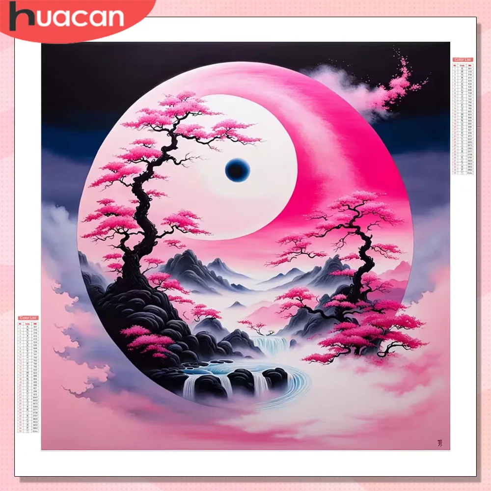 

HUACAN 5d diy Diamond Mosaic Tree Landscape Cross Stitch Diamond Painting News 2026 Tai Chi Personalized Gifts