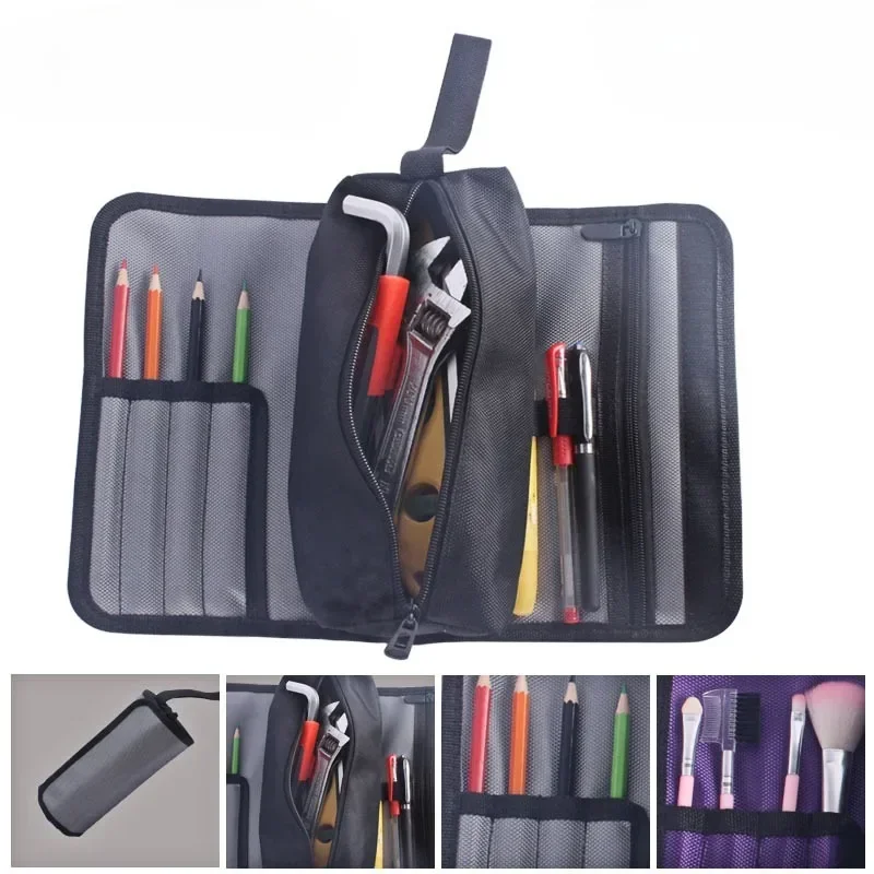 Tool Bag Screwdriver Wrench Organizer Rolling Up Portable Pouch Oxford Cloth for Electricians Mechanics Chisel Carrying Storage