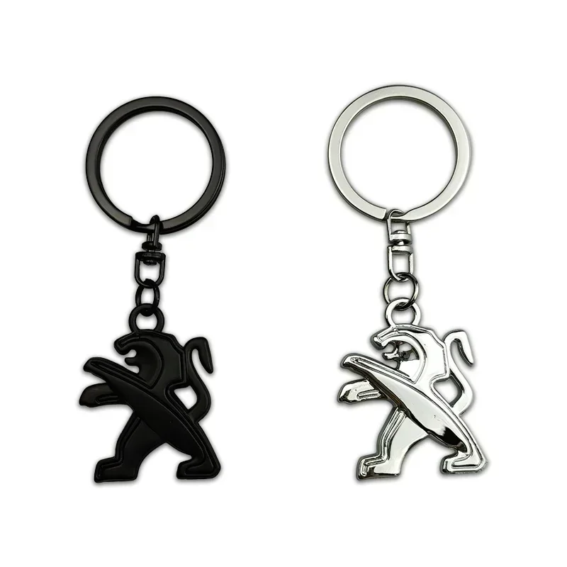 Car Logo Keyring Holder Metal Key Chain Pendant for Peugeot 107 108 206 207 208 301 306 307 308 407 408 508 2008 3008 4008 5008