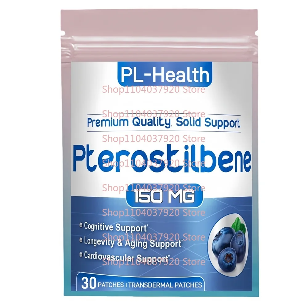 

30 Patches Pterostilbene Transdermal Patches Antioxidant for Aging Heart Immune and Brain Support