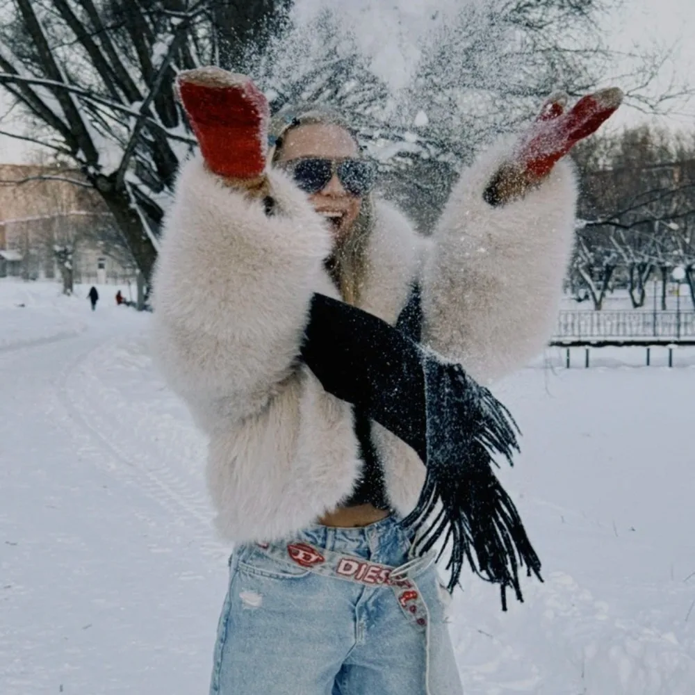 Autumn and Winter Women's Imitation Fur Fox Coat Light Luxury Loose Thick Warm Soft Snow Outdoor Travel Ins Shawl Collar Coat