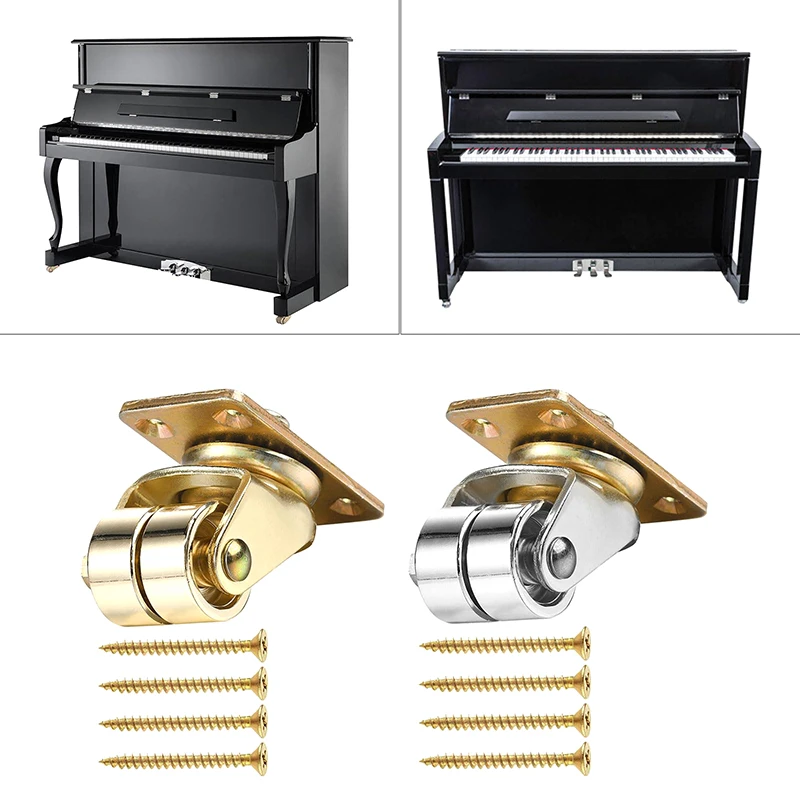 Piano Casters Piano Furniture Wheels Metal Sliding Caster Wheel Wear-Resistant Rust-Proof For Upright Piano Furniture