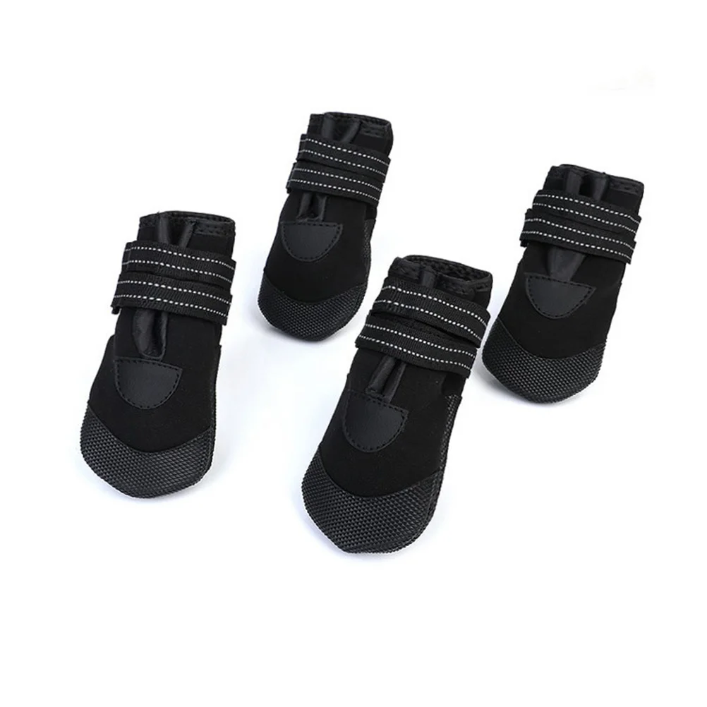 

4Pcs Warm Waterproof Dog Boots Diving Cloth Non-Slip Reflective Night Safety Small Big Pet Shoes Walking Waterproof Dog Boots