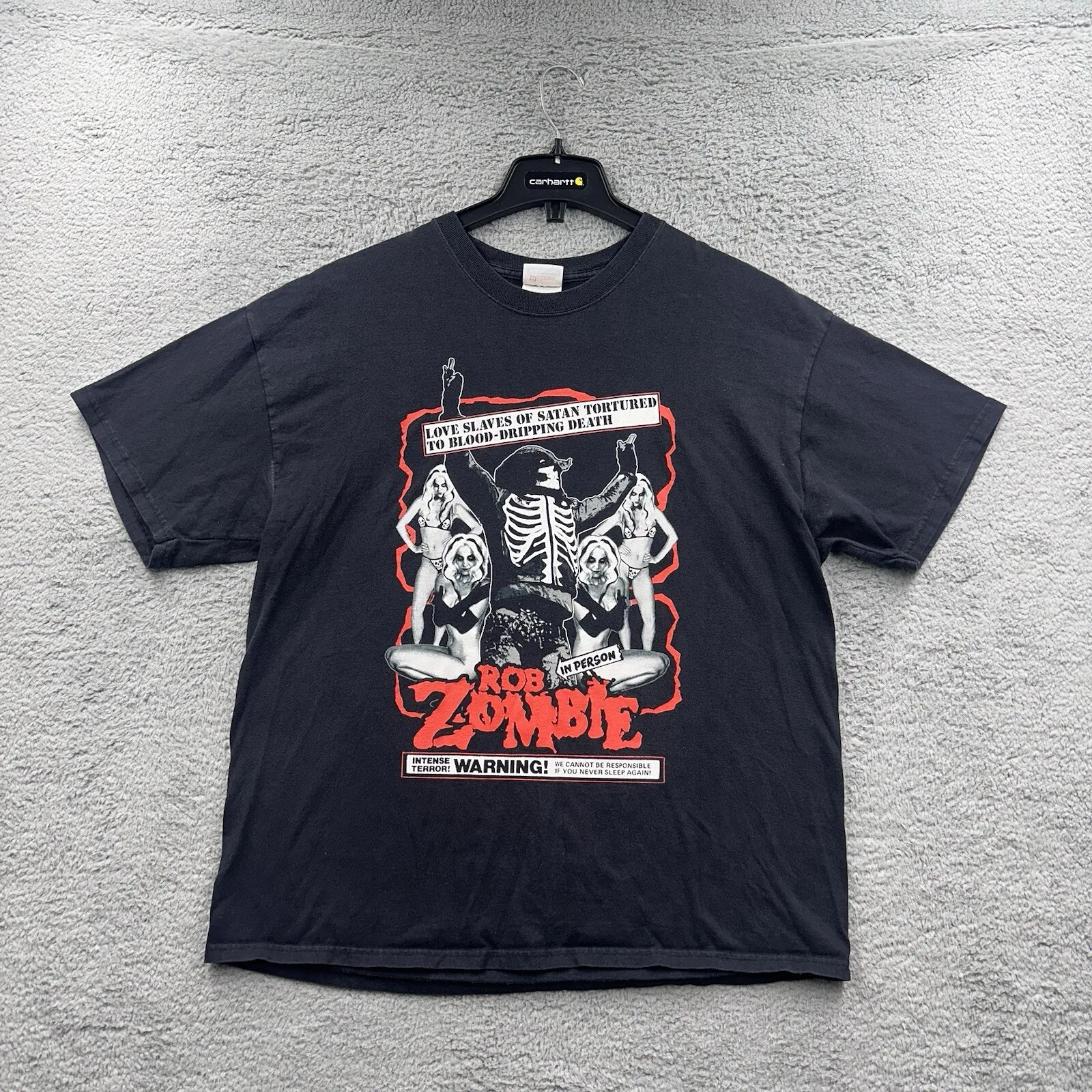 

Винтажная рубашка Rob Zombie Мужская XL Black Metal Band Tour Y2k Goth Cyber Horror