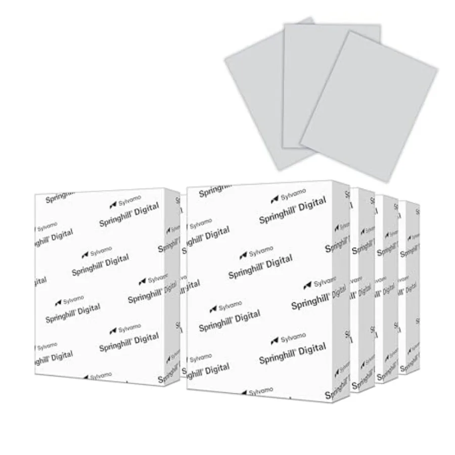 

8.5" x 11" Gray Colored Cardstock Paper, 67lb Vellum Bristol, 147gsm, 2000 Sheets 8 Reams Premium Lightweight Cardstock, Vellum