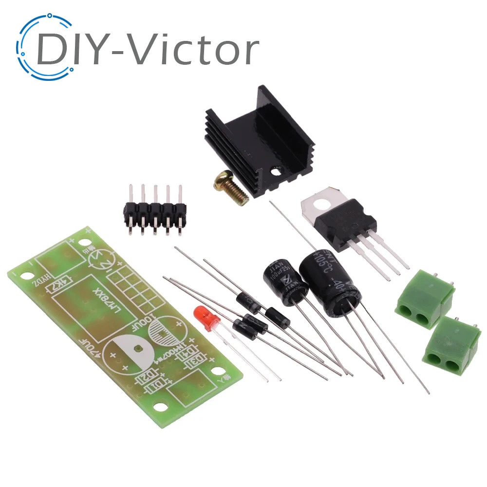 DIY KIT LM7805 L7805 DC/AC Three Terminal Voltage Regulator Power Supply Module 5V 6V 9V 12V Output Max 1.2A