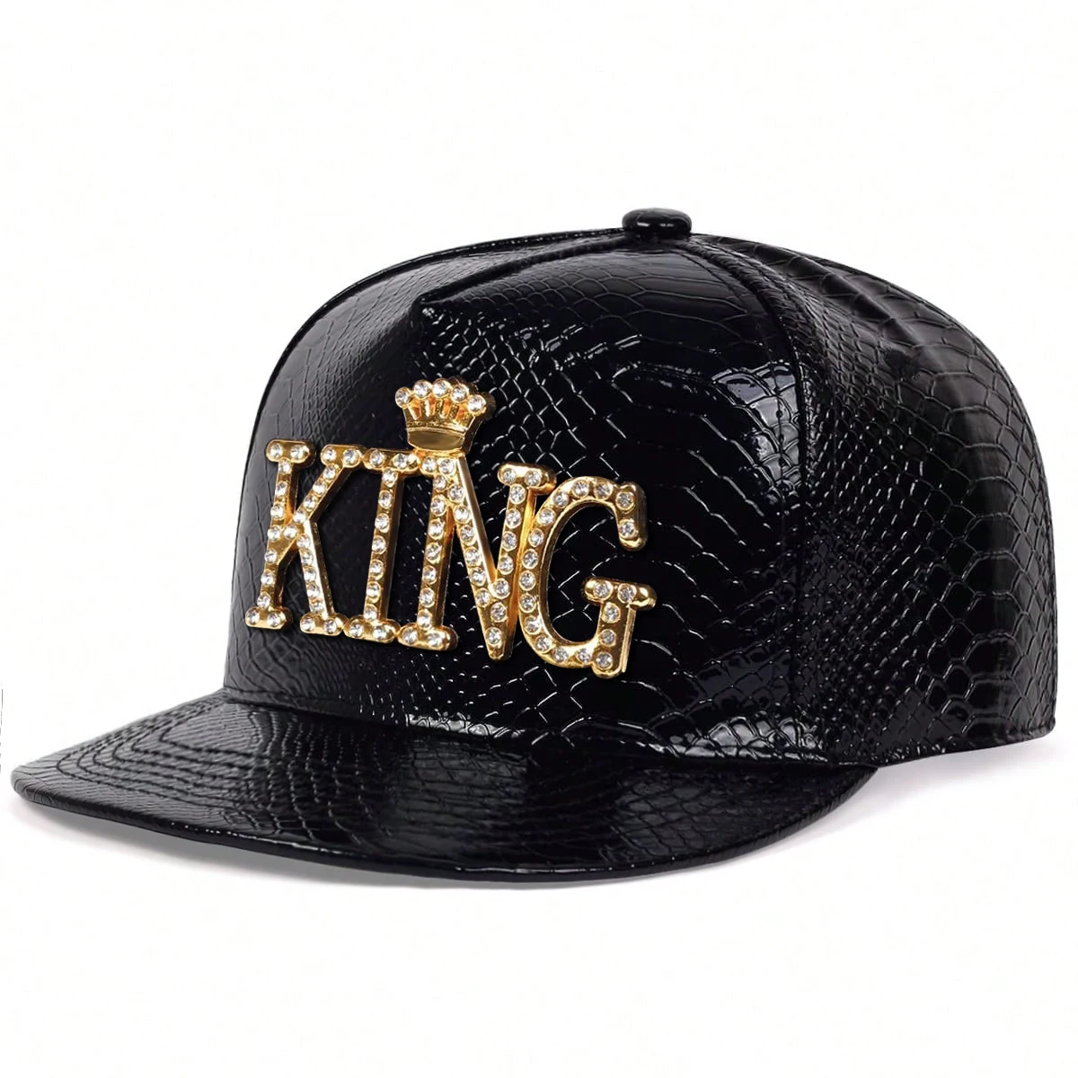 Unisex King Pattern Leather Hip-hop Hats Spring Autumn Outdoor Adjustable Casual Baseball Caps Sunscreen Hat