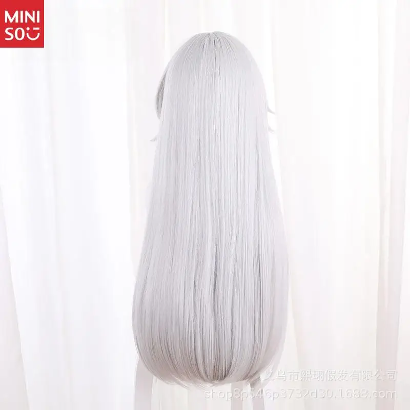   Honkai Star Rail Clara Peruca Cosplay, cabelo longo prateado branco liso para aparência de menina mecânica
